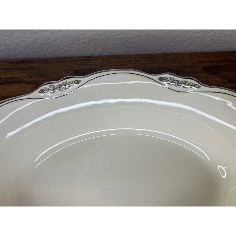 Vintage Homer Laughlin Virginia Rose Oval Serving Bowl‎ Cream Floral Trim